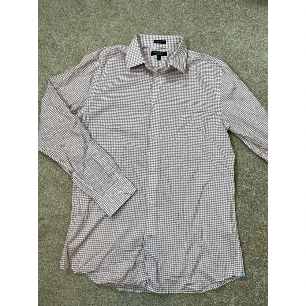 Banana‎ Republic Men’s Shirt Plaid Long Sleeves Size L 100% Cotton Stretch